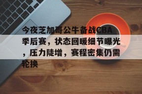 九游娱乐-关于今夜芝加哥公牛备战CBA季后赛,状态回暖细节曝光,压力陡增,赛程密集仍需轮换的信息